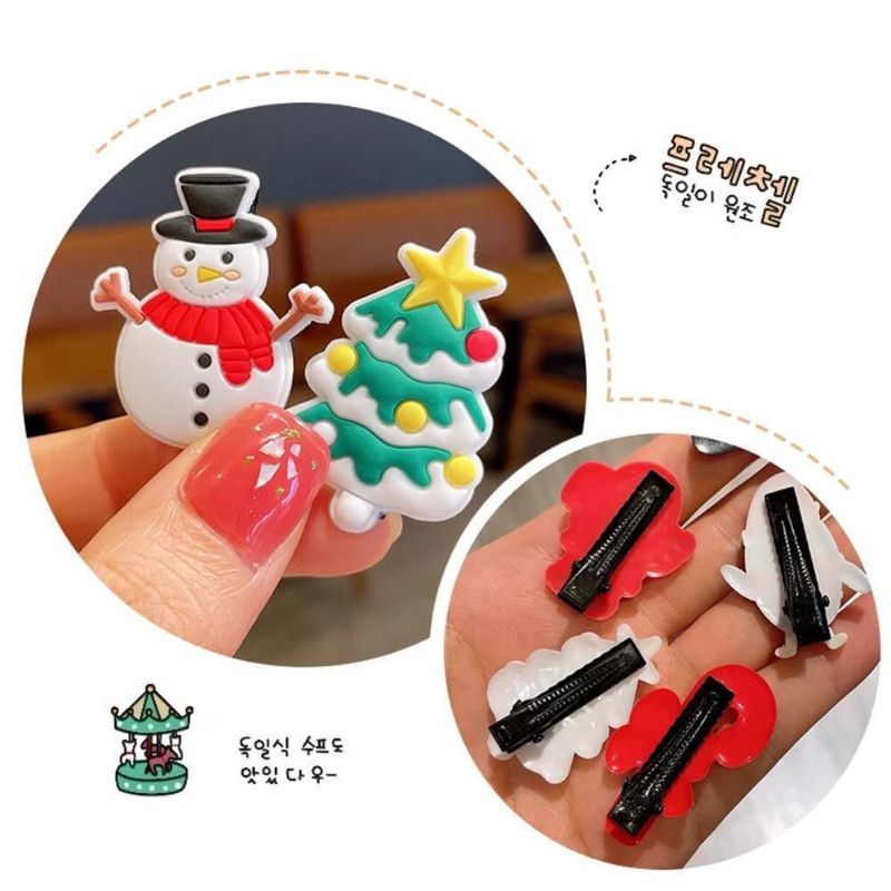 FerenHongXia HAIRPIN CHRISTMAS 10 PCS / SET JEPIT RAMBUT TEMA NATAL / JEPIT KOREA STYLE