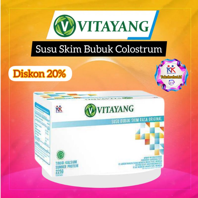 Vitayang Susu Skim Bubuk Colostrum Rasa Original kk indonesia Susu Skim Bubuk Kolostrum Antibiotik Anti Virus antioksidan imunitas tubuh