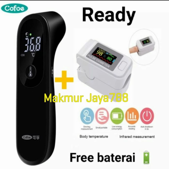Laihoshope Paket Thermometer Infrared Oximeter Pulse Fingertip Bukan Omron