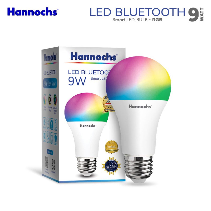 Hannochs Smart LED Bulb Bluetooth 9W RGB - 16 Juta Warna Lampu