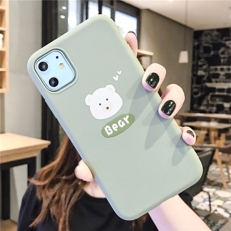 Beruang kartun lucu Hijau soft Case Xiaomi Redmi NOTE9 NOTE9pro NOTE8 NOTE8 Pro NOTE7 NOTE7 Pro NOTE6Pro NOTE6  NOTE5A NOTE5 NOTE5Pro Note4X Redmi Note4 Redmi 8 Redmi 8A Redmi 7A Redmi 6Pro/A2 Lite Redmi 6A Redmi 6 Redmi 5A Redmi 5plus Redmi 5-1