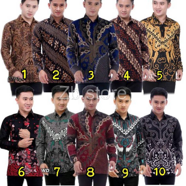 Baju Batik Pria Lengan Panjang Kemeja Slimfit M L XL XXL Asli Pekalongan Sarimbit