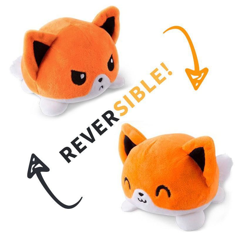 15cm Boneka Reversible Flip Cat Plush Stuffed Toy Soft Animal Cute Doll Children Baby Gifts Mainan