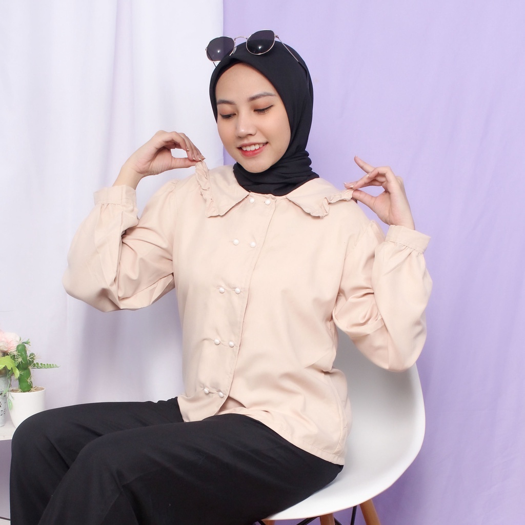 BLOUSE WANITA/BLOUSE BLONI FULL KANCING DAILY BUSUI WANITA BLOUSE MOSCREPE/TOMISHA BLOUSE FULL KANCING-5