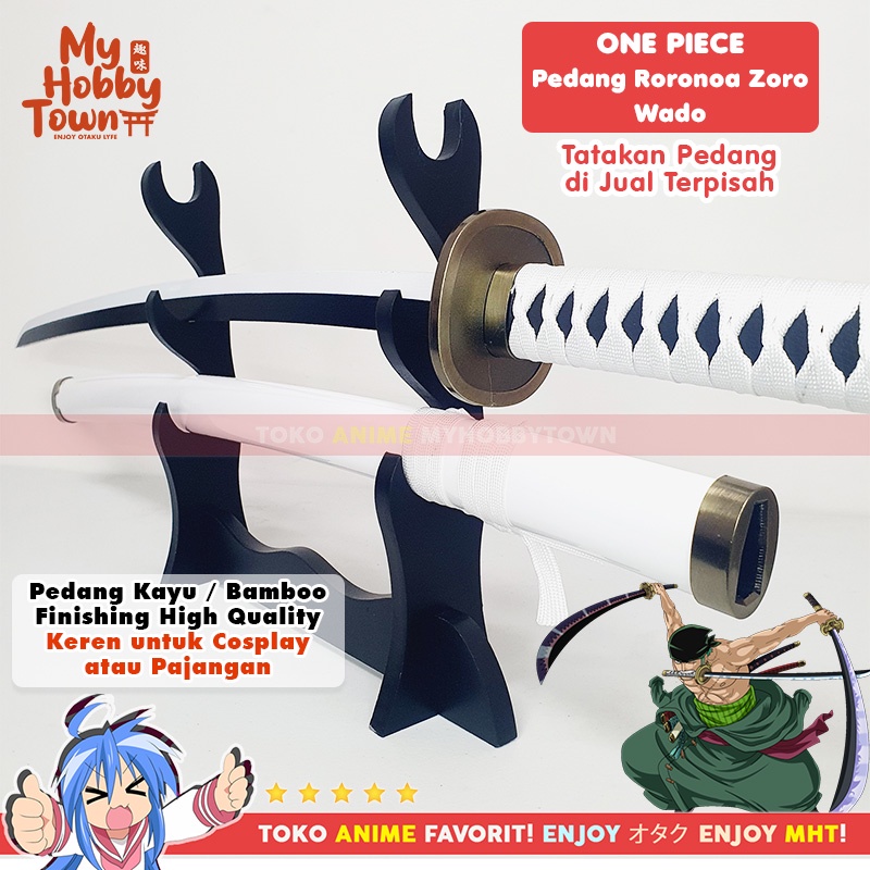 Replika Pedang Bambu One Piece Roronoa Zoro Wado Ichimonji Cosplay Anime