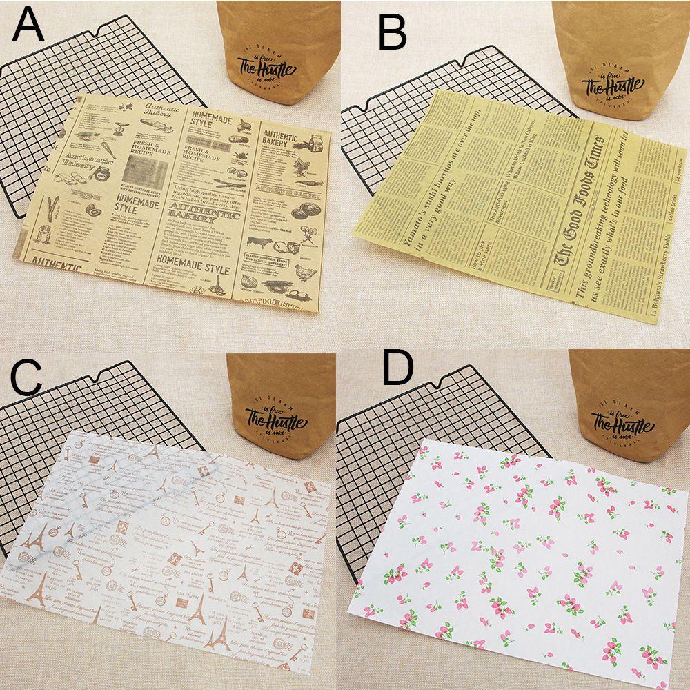 Solighter Wrapping Paper Dekorasi Kue Baking Sandwich Paper Roti Oilpaper Koran Style