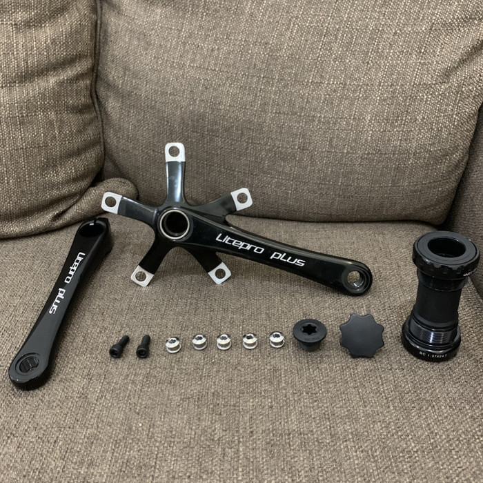CRANK ARM LITEPRO PLUS ORIGINAL HITAM BLACK NOT LUCE FNHON BROMPTON