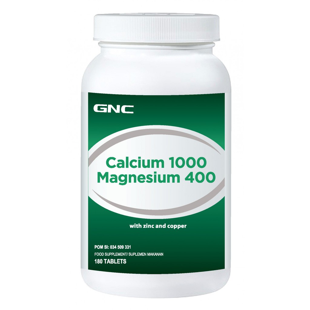 Calcium 1000 Magnesium 400 GNC 180 Tablet/ Pengiriman Kusus via JNE