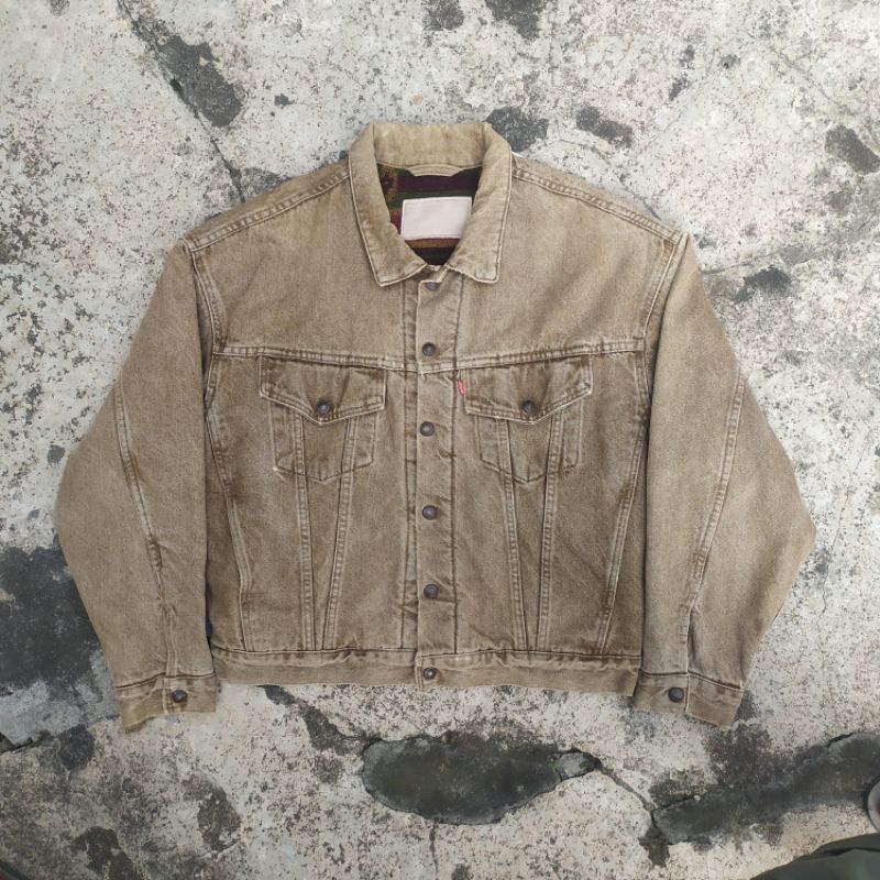 Jaket Denim Levis Blanket lined Vintage made in Usa 80s Rare