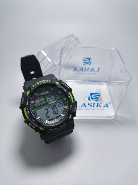 LASIKA 608 asli jam tangan sporty remaja dewasa pria wanita anti air led