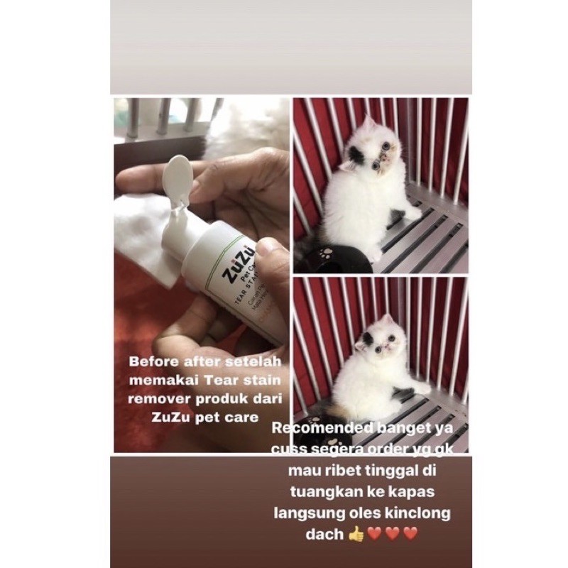 TEAR STAIN REMOVER - ZUZU. Cairan pembersih noda kotoran mata &amp; muka kucing