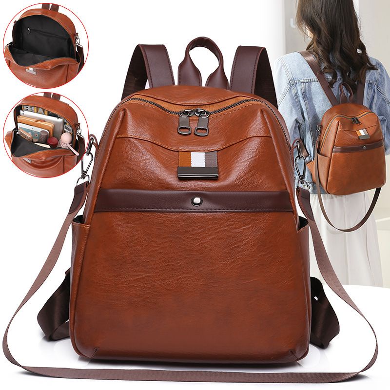 BJ16647 - BLACK/BROWN/GREEN - TAS RANSEL WANITA FASHION IMPORT MODIS ELEGAN TERMURAH TERLARIS BAGSTORE JAKARTA TAS BATAM EL6647 LT2153