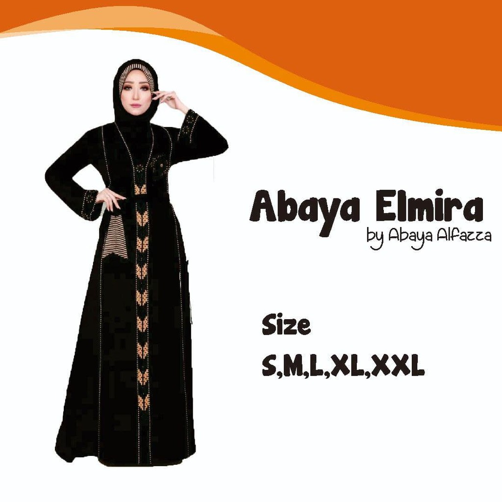 Gamis Abaya Hitam Arab Saudi Bordir