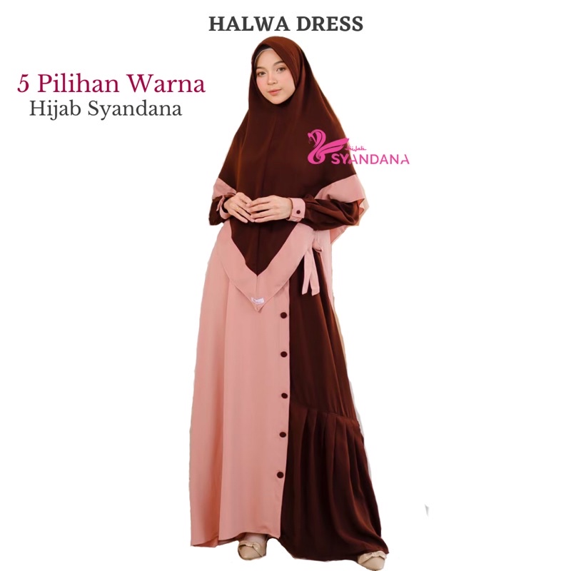 Hijab Syandana Halwa Dress Gamis Syandana Gamis Syari Halwa Dress Syandana