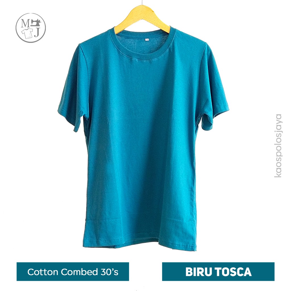 KAOS POLOS BIRU TOSCA / KAOS OBLONG UNISEX / KAOS COTTON COMBED 30'S