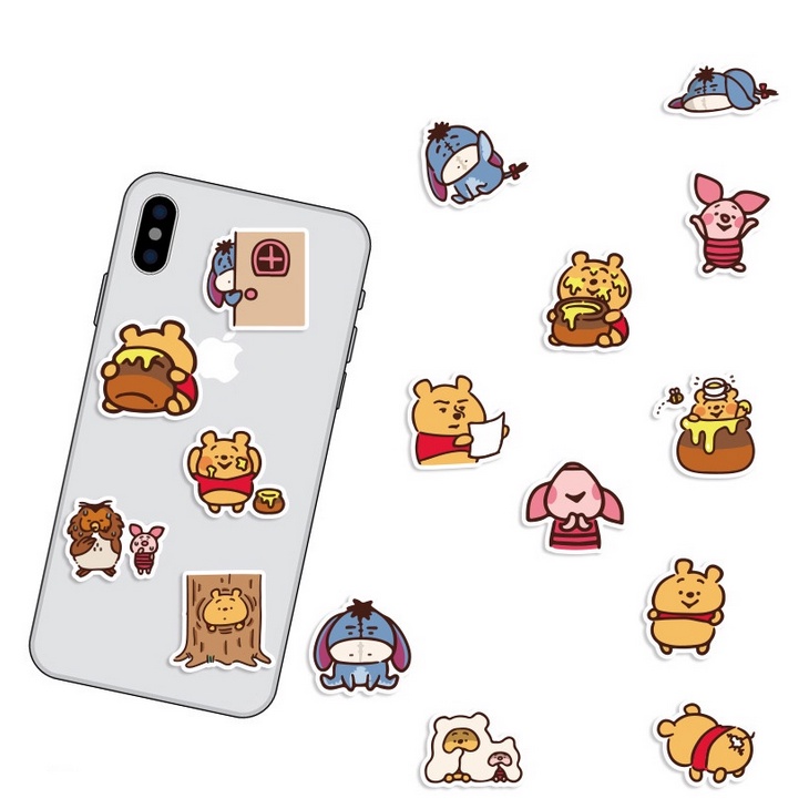 A35 STICKER 10PCS (WINNIE THE POOH) anti air notebook scrapbook label tempel motif kartun superhero super hero unik lucu atk alat tulis kantor murah viral termurah kartun komputer leptop handphone hp smartphone koper laptop tembok kulkas disney