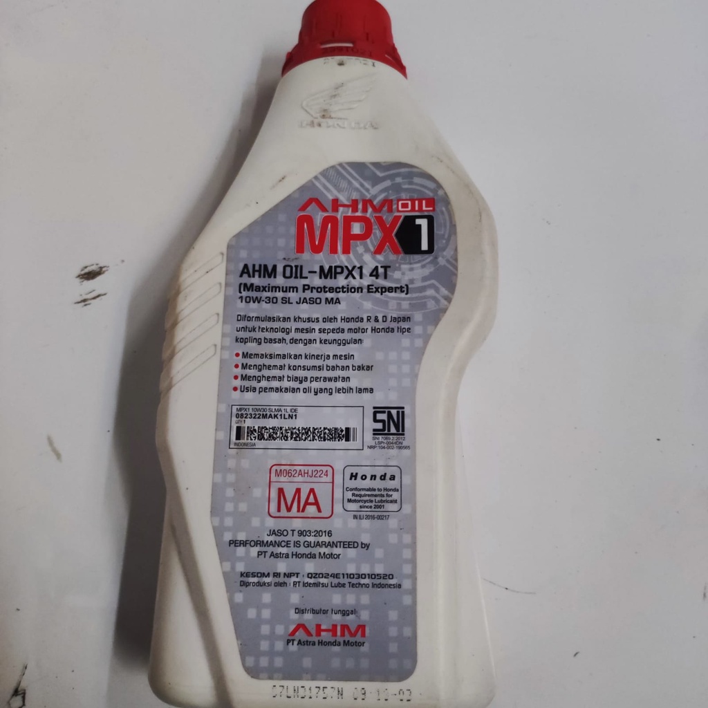 AHM OIL MPX 1 1liter 10W-30 SL JASO MA OLI MPX 1