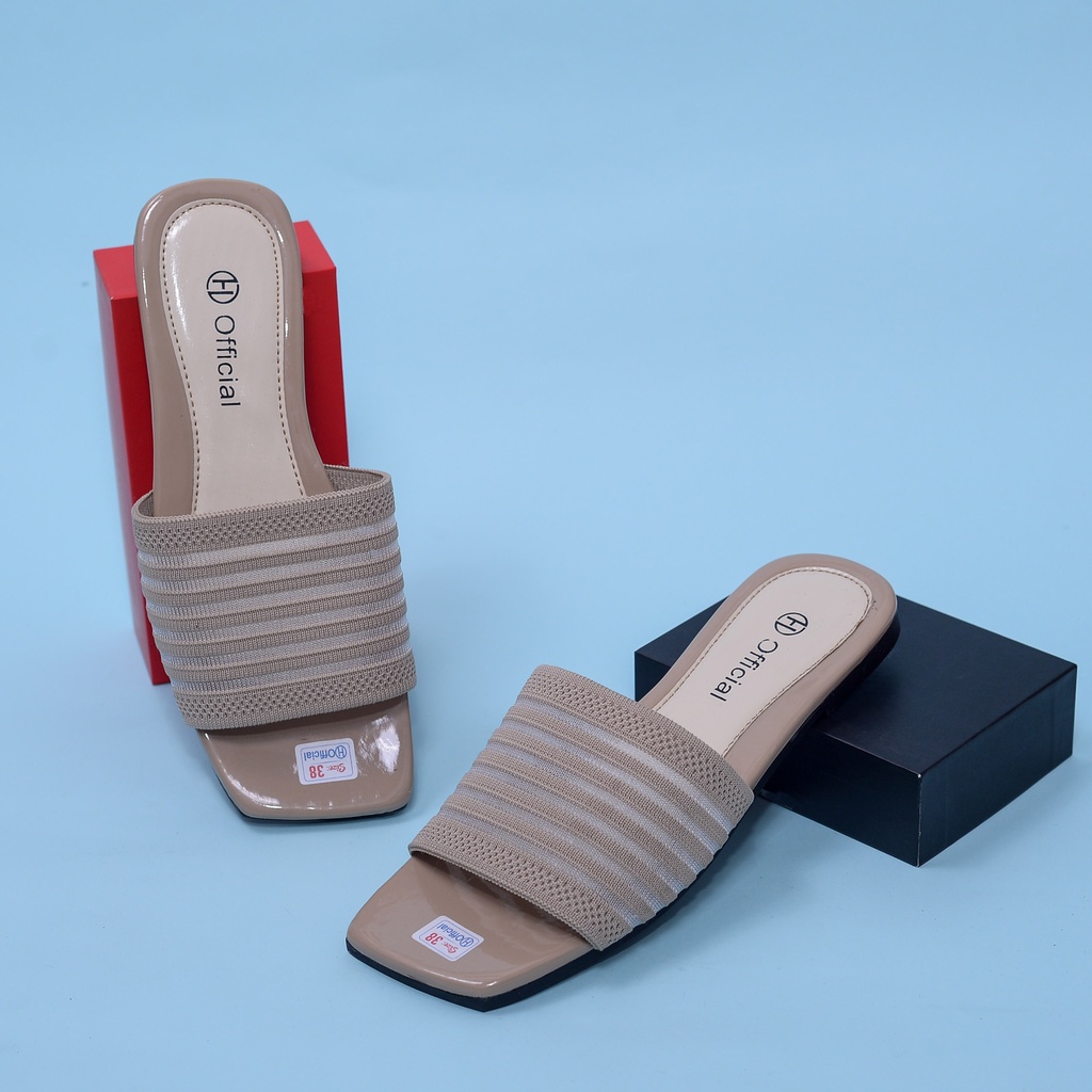 Sandal Selop Wanita kokop strap garis/ Korean Women Slippers / sandal rajut selop /Sandal Haikal Official / sandal  import / sandal  termurah