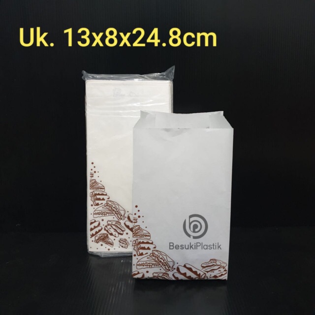 

PaperBag Putih MOTIF PRINT / Kertas Makanan / Kantong Makanan / Kertas PokPok Motif Bakery