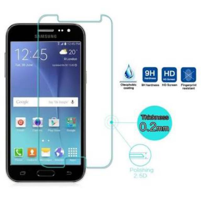 Tempered glass samsung galaxy J5 2015, J2 J200, J3, J7 J700 screenguard antigores Kaca Temperglass