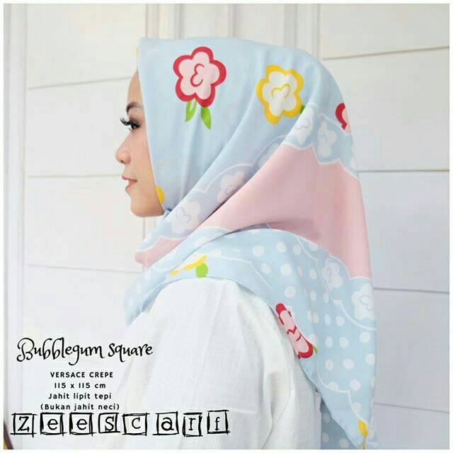 BIG PROMO SALE Jilbab Segi Empat / Jilbab Segi Empat Motif / Bubblegum Square