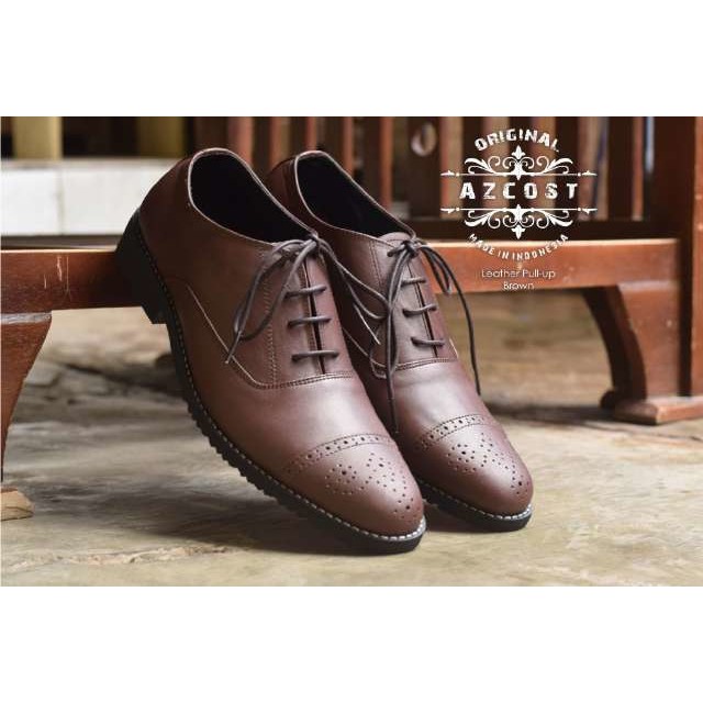 SEPATU PRIA | SEPATU MURAH | SEPATU HANDMADE BANDUNG | SEPATU AZCOST OXFORD  COKLAT