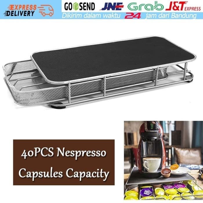 40Pcs Tempat Kapsul Kopi Behan Besi Rak Kotak Nescafe Dolce Gusto