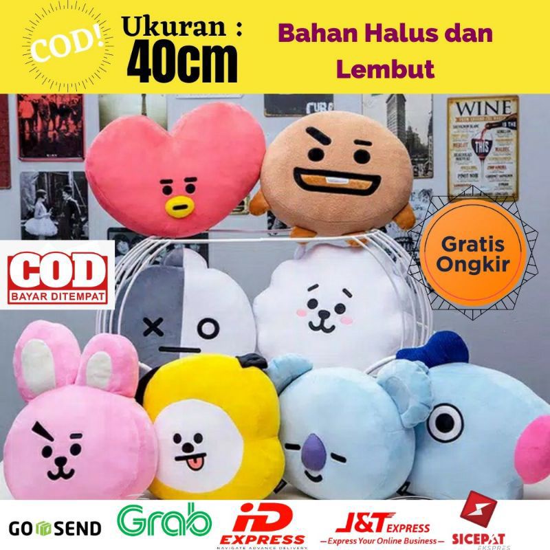 Boneka bantal BTS ukuran 40*40 termurah / Boneka bantal army / grosir boneka BTS