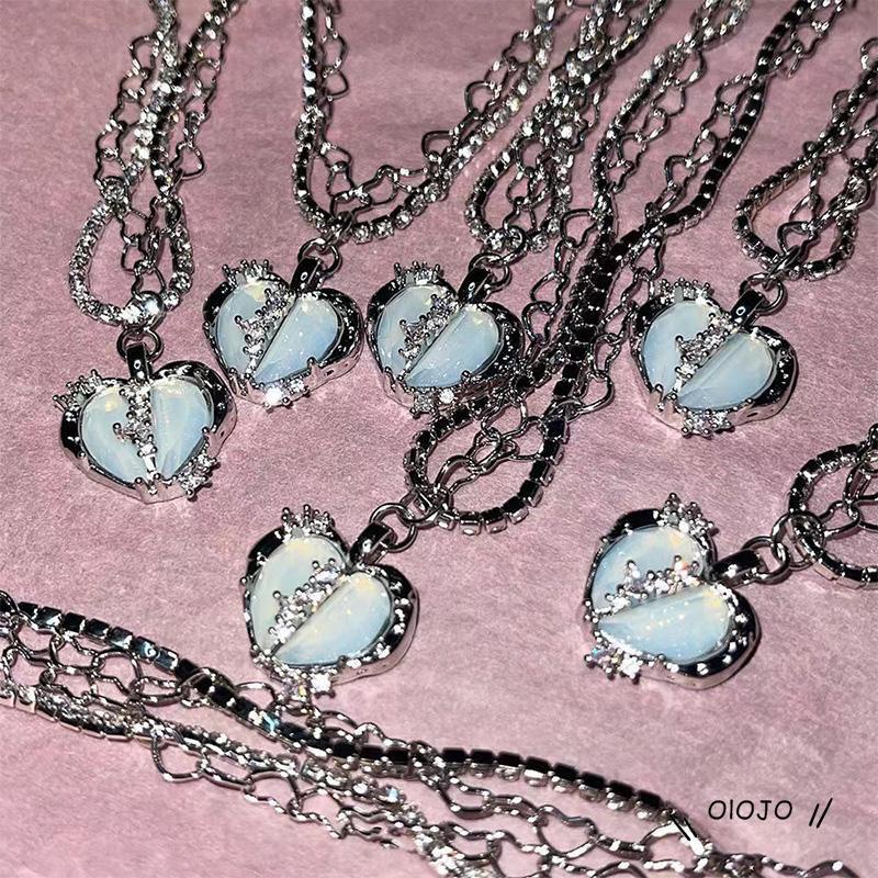 【COD】Kalung Multilayer Bentuk Hati Aksen Zircon Untuk Wanita