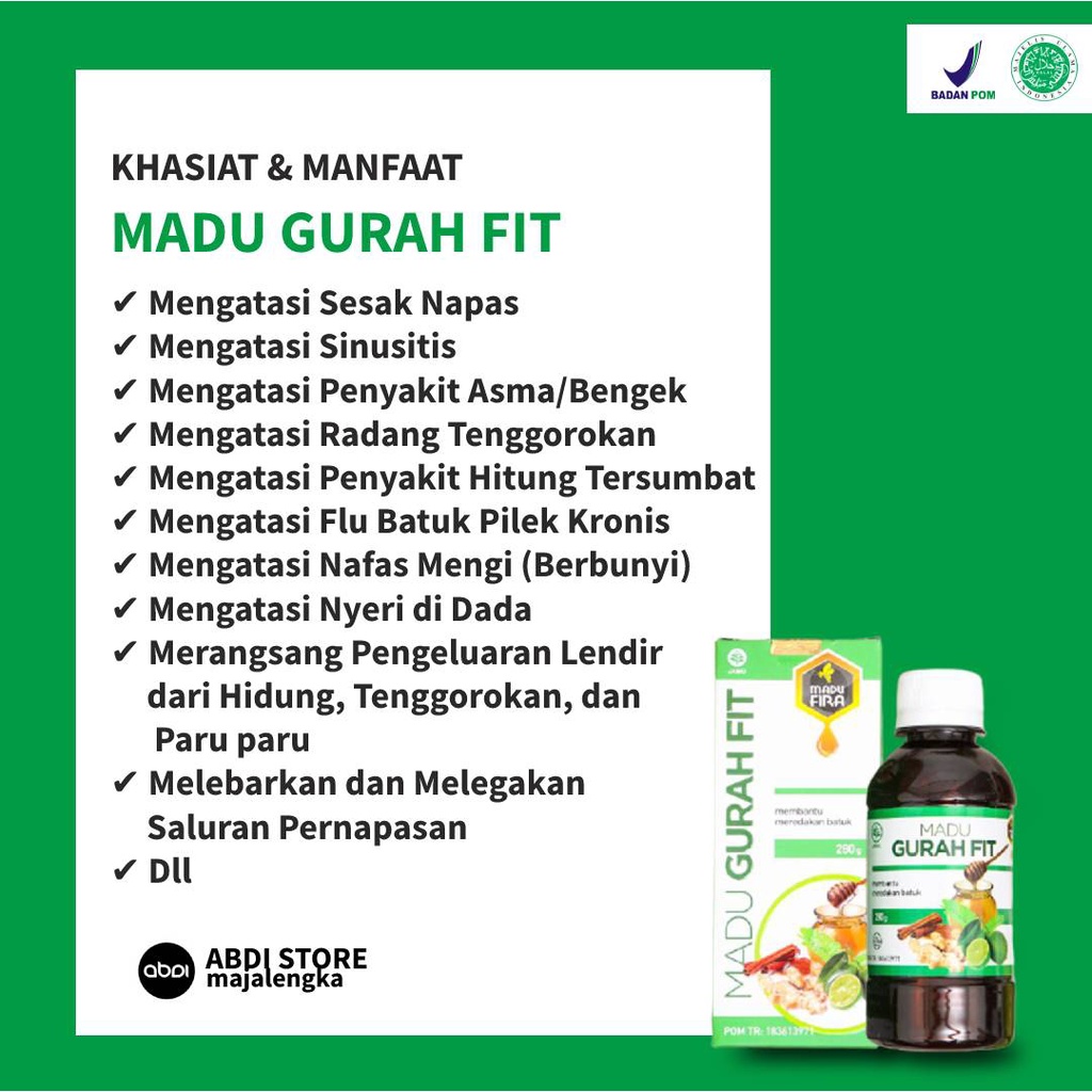 Madu Gurahfit Obat Batuk Flu Pereda Gangguan Pernapasan Madu Gurah Fit