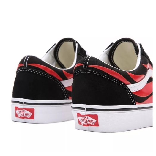 SALE DISKON! V4NS OLDSKOOL FLAME BLACK/WHITE CLASSIC 100% ORIGINAL BNIB