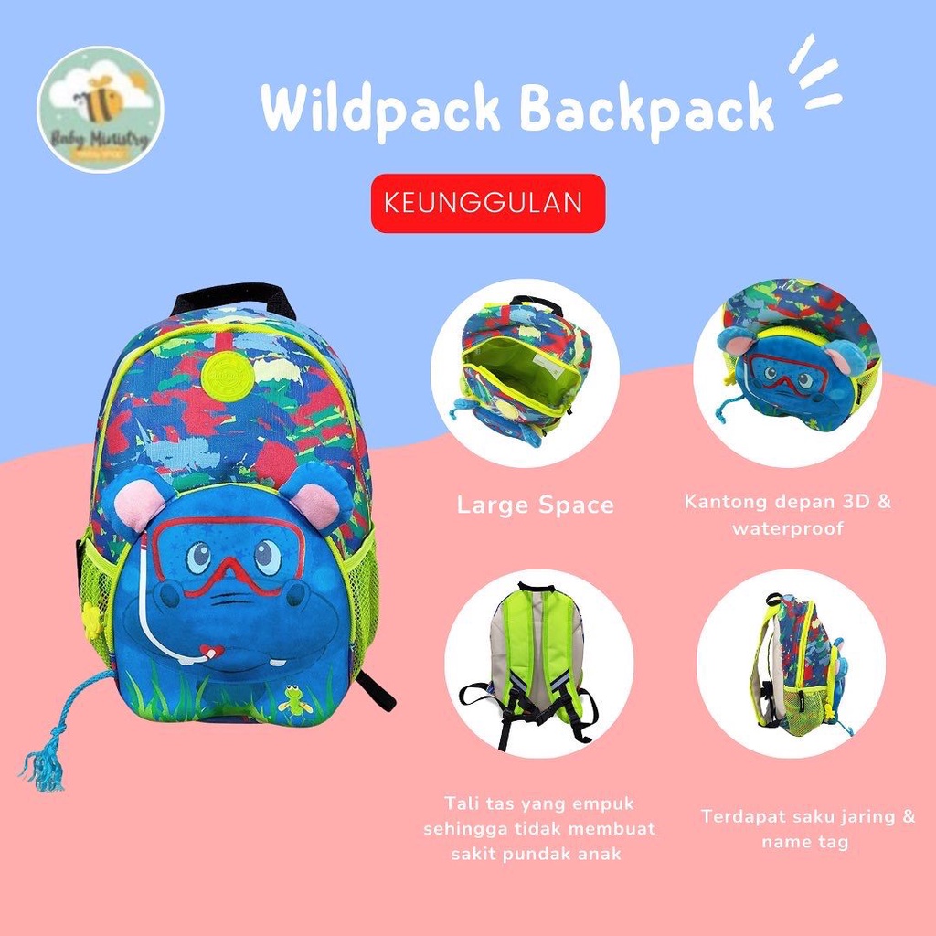 (BACKPACK) BEST SELLER !!! Wildpack Junior Backpack - Tas Sekolah Anak / TERLARIS (muat buku ukuran A4) tas anak / ransel / TAS KOPER / TAS SKOLAH/ SCHOOL BAG / BACK PACK / okiedog indonesia / okiedog / original / wildpack