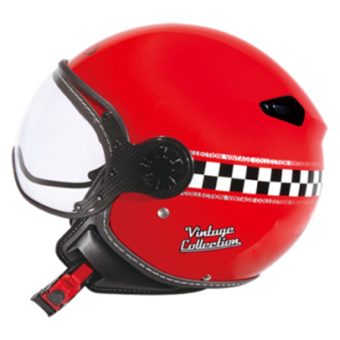 ZEUS 210 Vintage Flag Fire Red Merah Ferari helm retro import