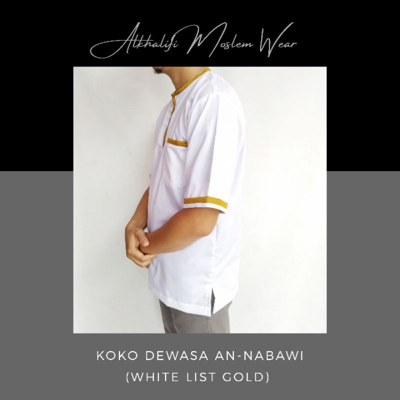 COUPLE Baju Koko Dewasa An-Nabawi (Varian White) Berkualitas by Alkhalifi Moslem Wear