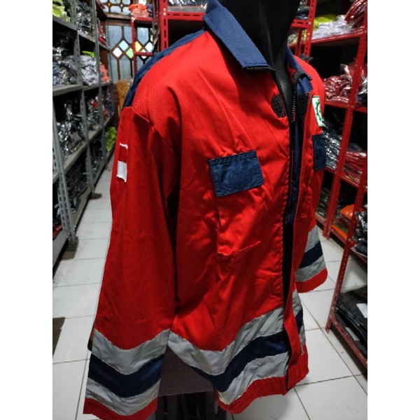 SERAGAM SAFETY MODEL JAKET TAMBANG MERAH NAVY SCOTLIGT BESAR