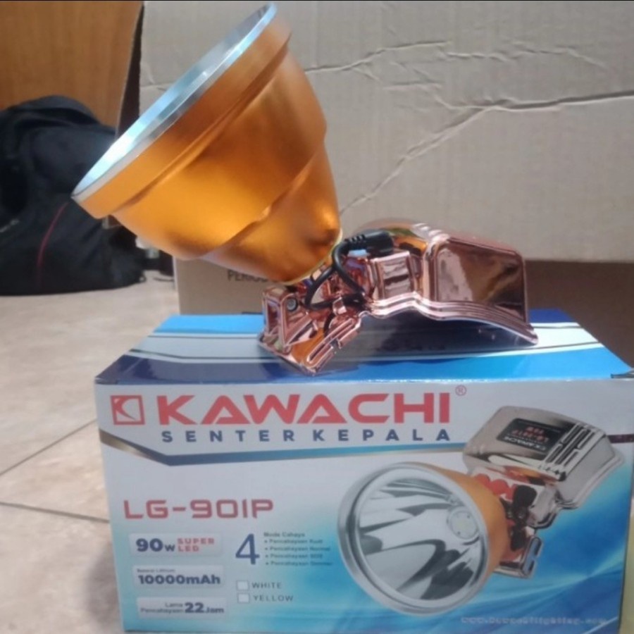 COD SENTER KEPALA LED HEADLAMP KAWACHI 90W LG-901P CAHAYA PUTIH 90 WATT