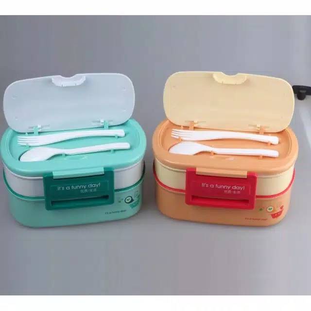 LUNCH BOX + LUNCH BAG YOOYEE TYPE 591 ( Tas foil dan kotak bekal ) S1