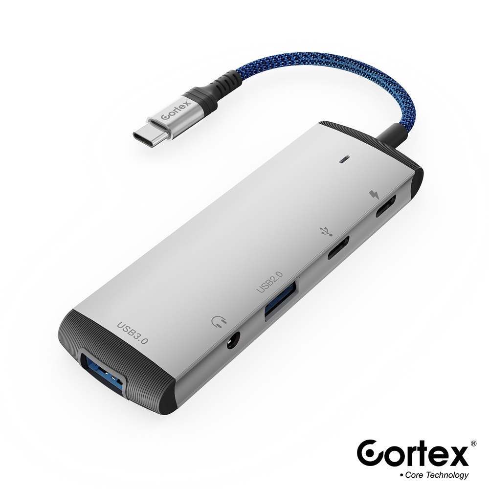 Cortex MH368 HUB Splitter 5IN1 TYPE-C to USB3.0 + 2.0 + Audio 3.5mm + TYPE-C Data With PD Charging 60W