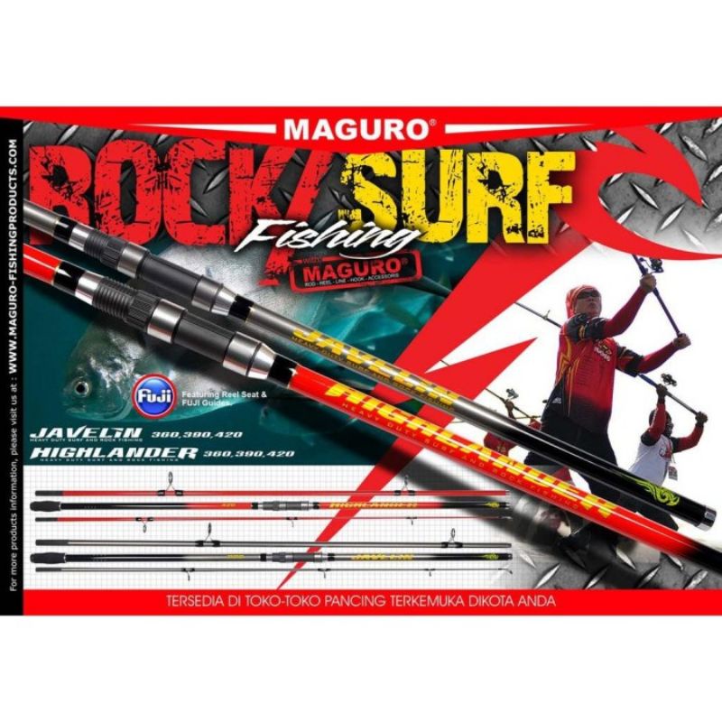 Joran Surf  Maguro HIGHLANDER 360 390 420 joran pasiran sambung 3