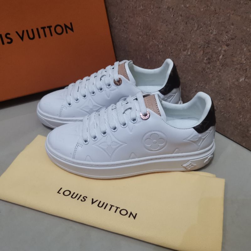 sepatu sneaker wanita lv mirror putih shoes cewek P1SHOES kulit top