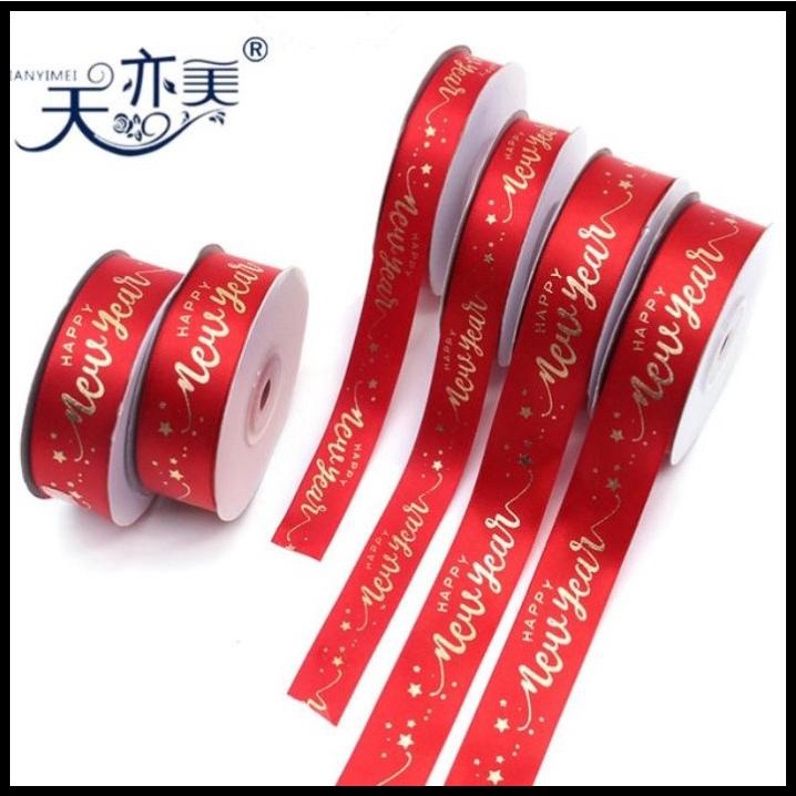 

Pita Merah Gold Imlek / Chinese New Year / Sincia 2021 Per Roll
