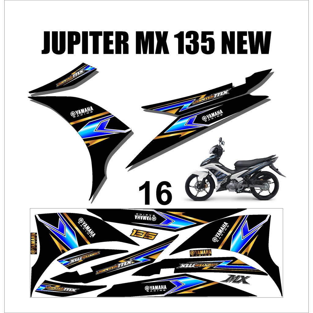Stiker Sticker Striping Lis Variasi Yamaha Motor MX NEW 135 Keren Murah Desain DS MXN – 16