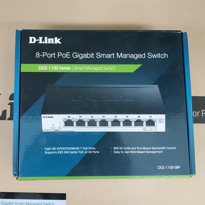 POE SWITCH HUB D-LINK DGS-1100 08P 8 PORT