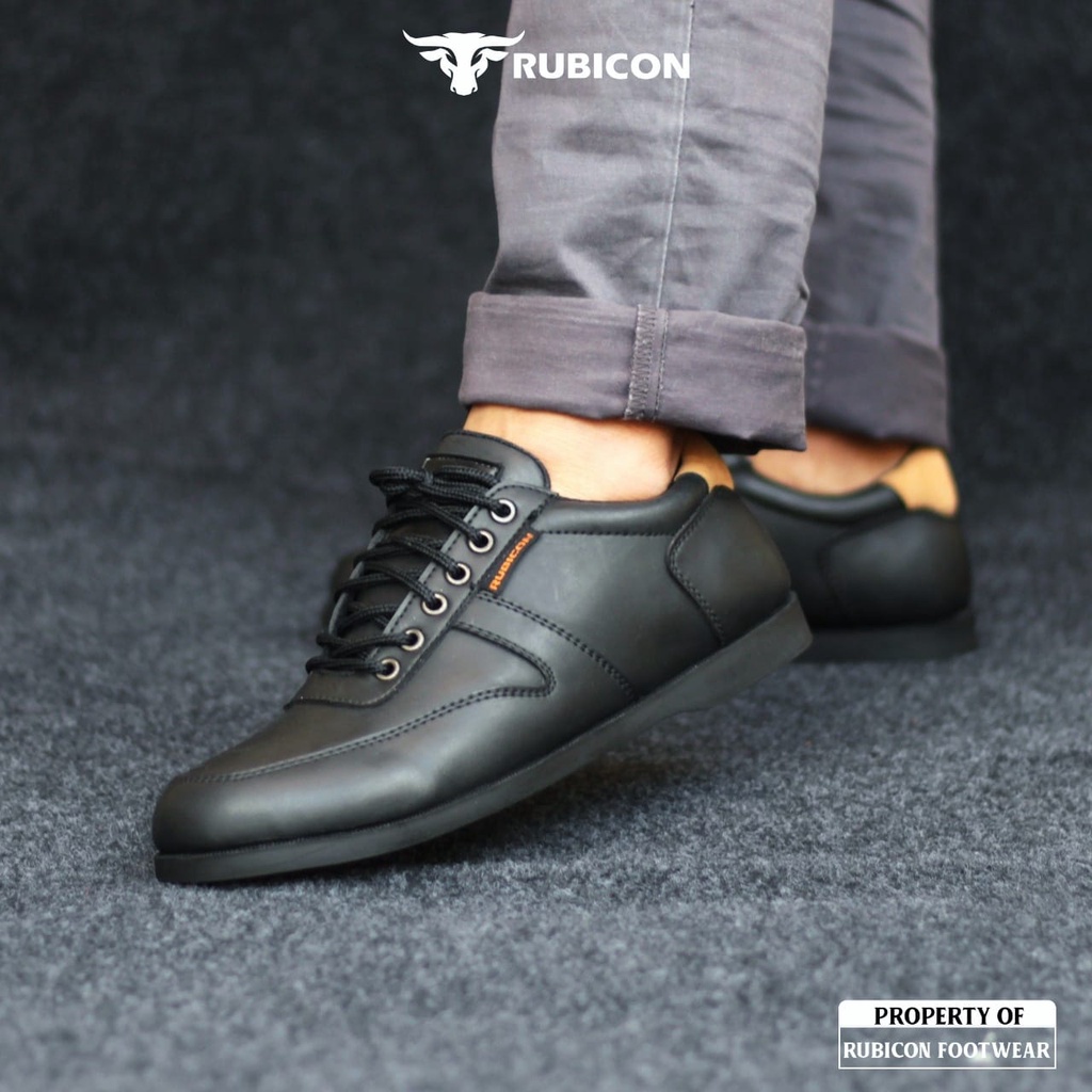 RUBICON BASE COKLAT SEPATU CASUAL CLASIK ACARA KANTORAN KULIT SINTETIS PREMIUM QUALITY