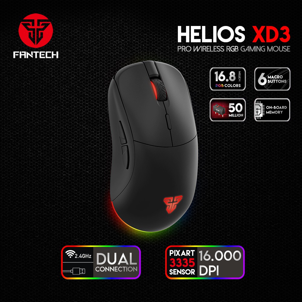 Fantech XD3 Helios Wireless Mouse Gaming Dual Mode GARANSI RESMI