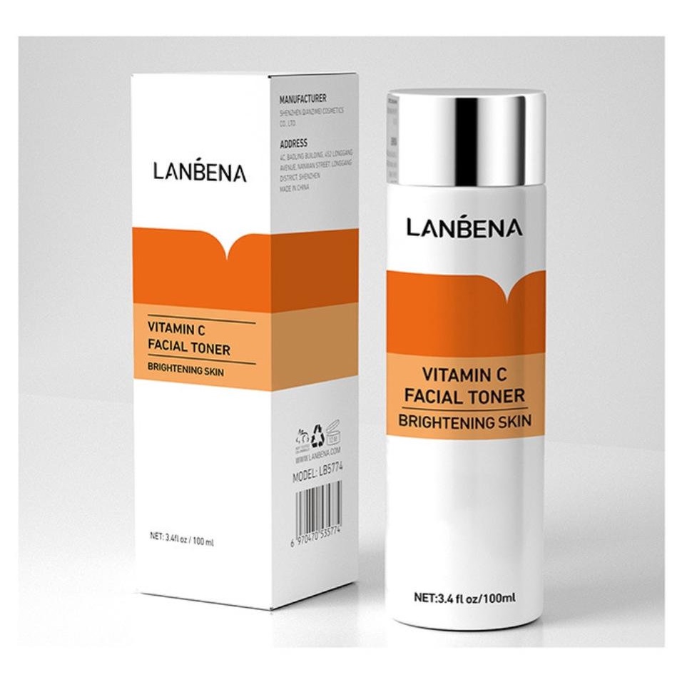 LANBENA Vitamin C Facial Toner - Menyegarkan Whitening Skin Care Moisturizer Serum Essence Anti-Aging Wrinkles (100 ml)