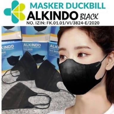 MASKER DUCKBILL HITAM/DUCKBILL ISI 50PCS/DUCKBILL HITAM
