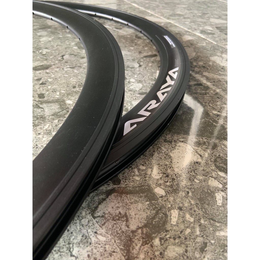 Velg Rim 700c Sepeda Fixie Roadbike. DOUBLE WALL BRAKELINE ARAYA KS-40