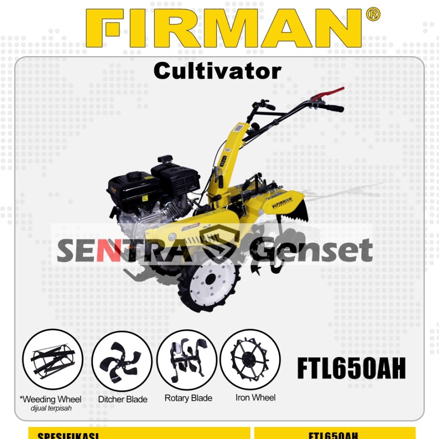 mesin cultivator traktor bajak sawah Firman FTL650AH