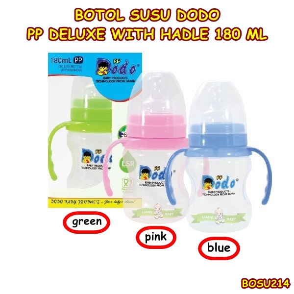 BOSU214 BOTOL SUSU DODO PP DELUXE WITH HANDLE 180 ML